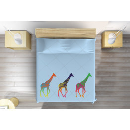 Luxusní přehoz na postel - Solorful Giraffes
