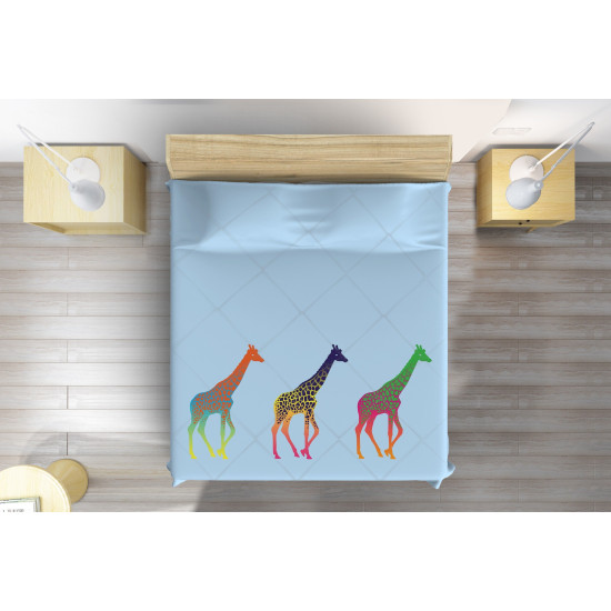 Luxusní přehoz na postel - Solorful Giraffes