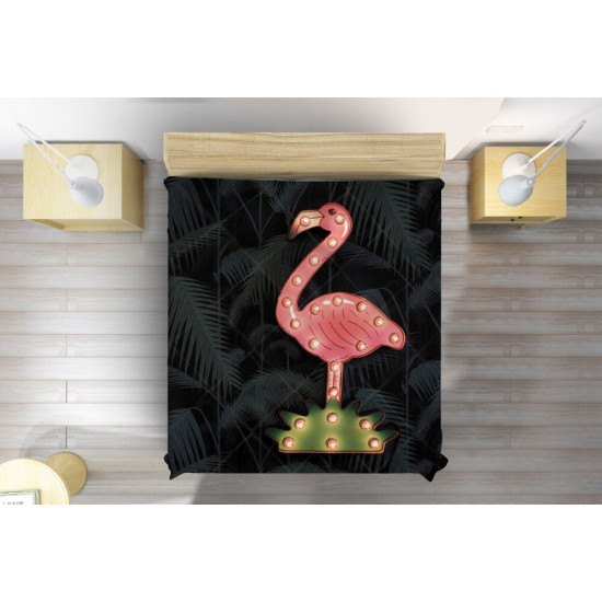 Přehoz na postel plameňák - Flamingo