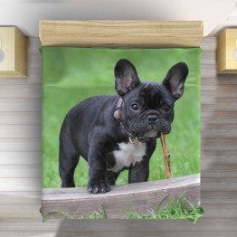 Přehoz přes postel - French Bulldog Grass