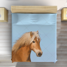 Přehoz na postel - Horse Blue