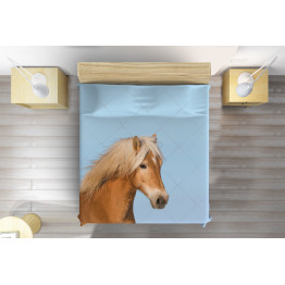 Přehoz na postel - Horse Blue