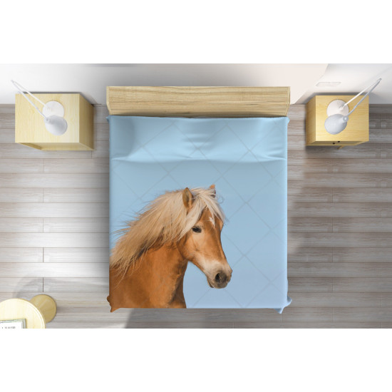 Přehoz na postel - Horse Blue