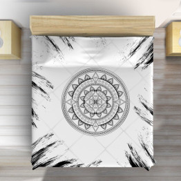 Přehoz na postel - Black and White Mandala