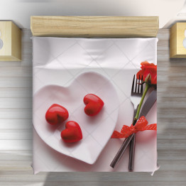 Přehoz přes postel srdíčka - Love for Breakfast