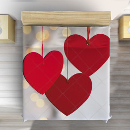 Luxusní přehoz na postel se srdíčky - Hanging Hearts
