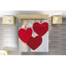Luxusní přehoz na postel se srdíčky - Hanging Hearts