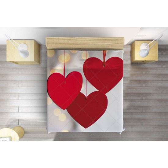 Luxusní přehoz na postel se srdíčky - Hanging Hearts