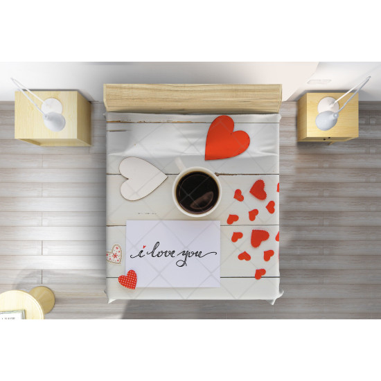 Luxusní přehoz na postel srdíčka - Start The Day With Love