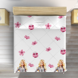 Přehoz na postel - Barbie Flowers