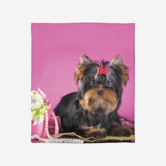 Luxusní deka - Yorkshiere Terrier Pink