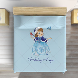 Modrý přehoz na postel - Princess Sofia Christmas