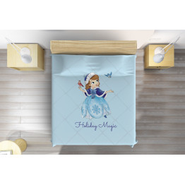Modrý přehoz na postel - Princess Sofia Christmas