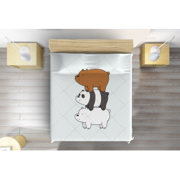Dětský přehoz na postel 3D - We Bare Bears