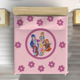 Dětský přehoz na postel 3D - Winx