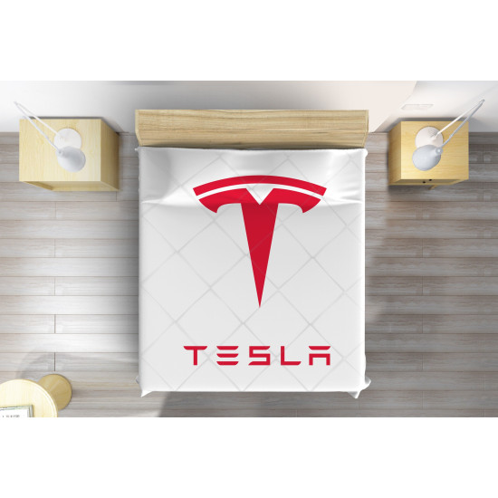 Luxusní přehoz na postel - Tesla Logo