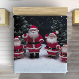 Vánoční přehoz na postel - Santa Calus Figurines