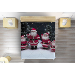 Vánoční přehoz na postel - Santa Calus Figurines