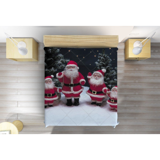Vánoční přehoz na postel - Santa Calus Figurines