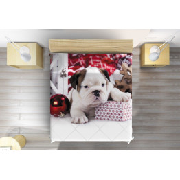 Vánoční přehoz na postel pejsci - Christmas Puppy