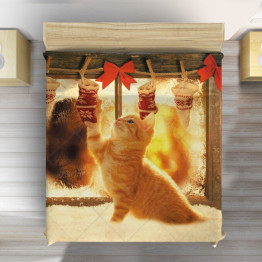 Přehoz na postel - Christmas Kitty