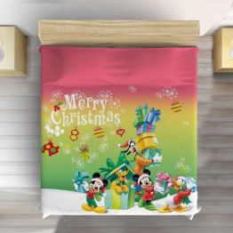 Vánoční přehoz na postel pro děti - Mickey Mouse Christmas