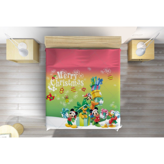 Vánoční přehoz na postel pro děti - Mickey Mouse Christmas