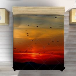 Luxusní přehoz na postel - Birds Sunset