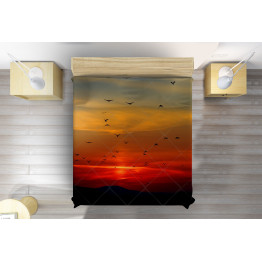 Luxusní přehoz na postel - Birds Sunset
