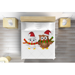 Přehoz na postel - Owl Couple