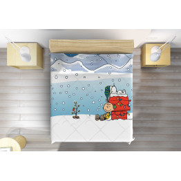 Přehoz na postel - Snoopy Christmas