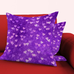 Polštář 45x45 - Purple Hearts