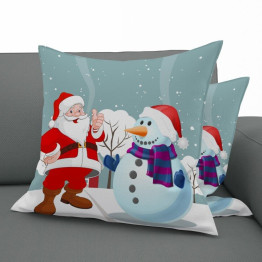 Polštář dekorační - Santa Snowman