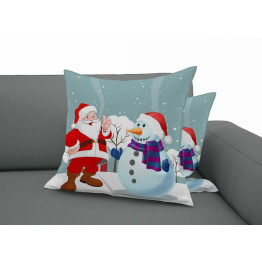 Polštář dekorační - Santa Snowman