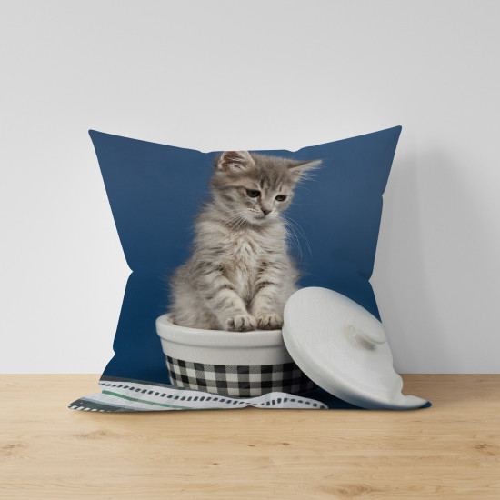 Polštář s kočkou - Kitten in Basket