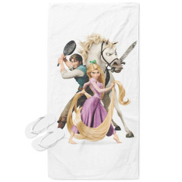 Plážová osuška Na vlásku - Rapunzel