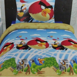 Спално бельо с олекотена завивка - 100% Термо-силиконова Вата - Angry Birds