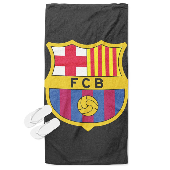 Plážový ručník fotbal - Barcelona Black