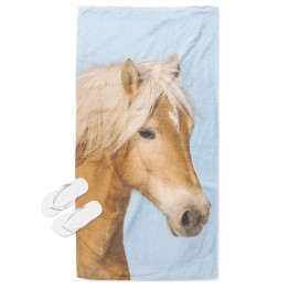 Osuška plážová 3D - Horse Blue