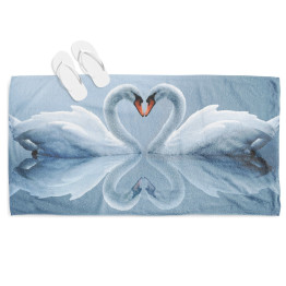 Plážový ručník - Swans In Love