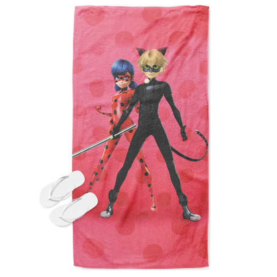 Plážová osuška - Ladybug and Cat Noir