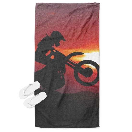 Plážová osuška - Motorcycle Sunset