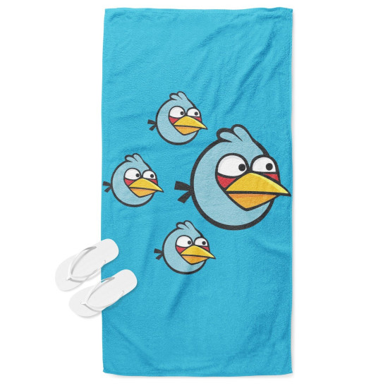 Osuška plážová - Angry Birds Blue