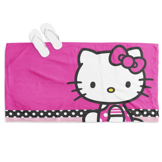 Dětská plážová osuška - Hello Kitty Magenta