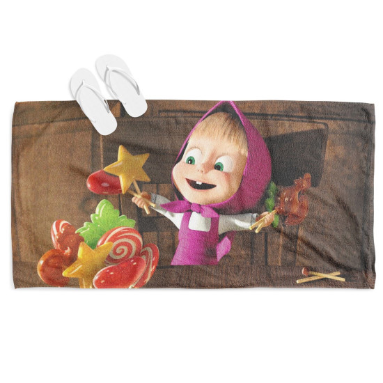 Dětská plážová osuška - Masha and The Bear