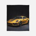 Měkká deka s auty - Yellow Porsche
