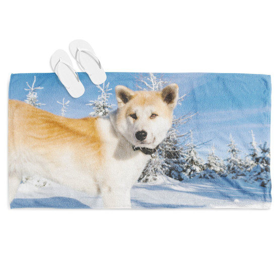 Plážový ručník - Akita Inu