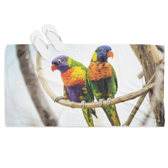 Plážová osuška - Colorful Parrots