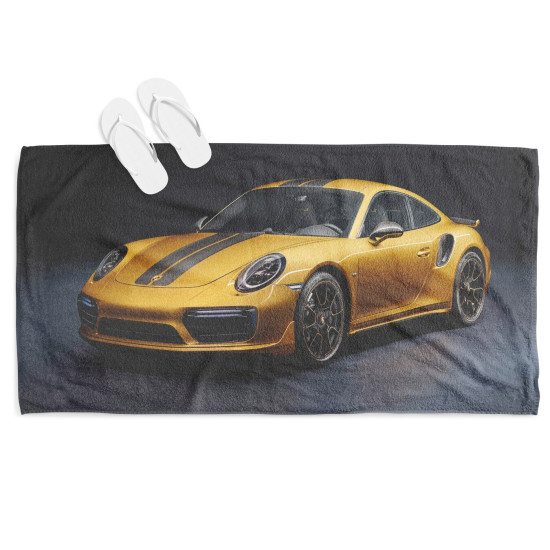 Osuška na pláž - Yellow Porsche