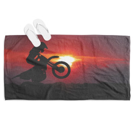 Plážový ručník - Motorcycle Sunset